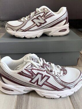 Women's New Balance 740 Shoes - White Burgundy Silver U740JW2